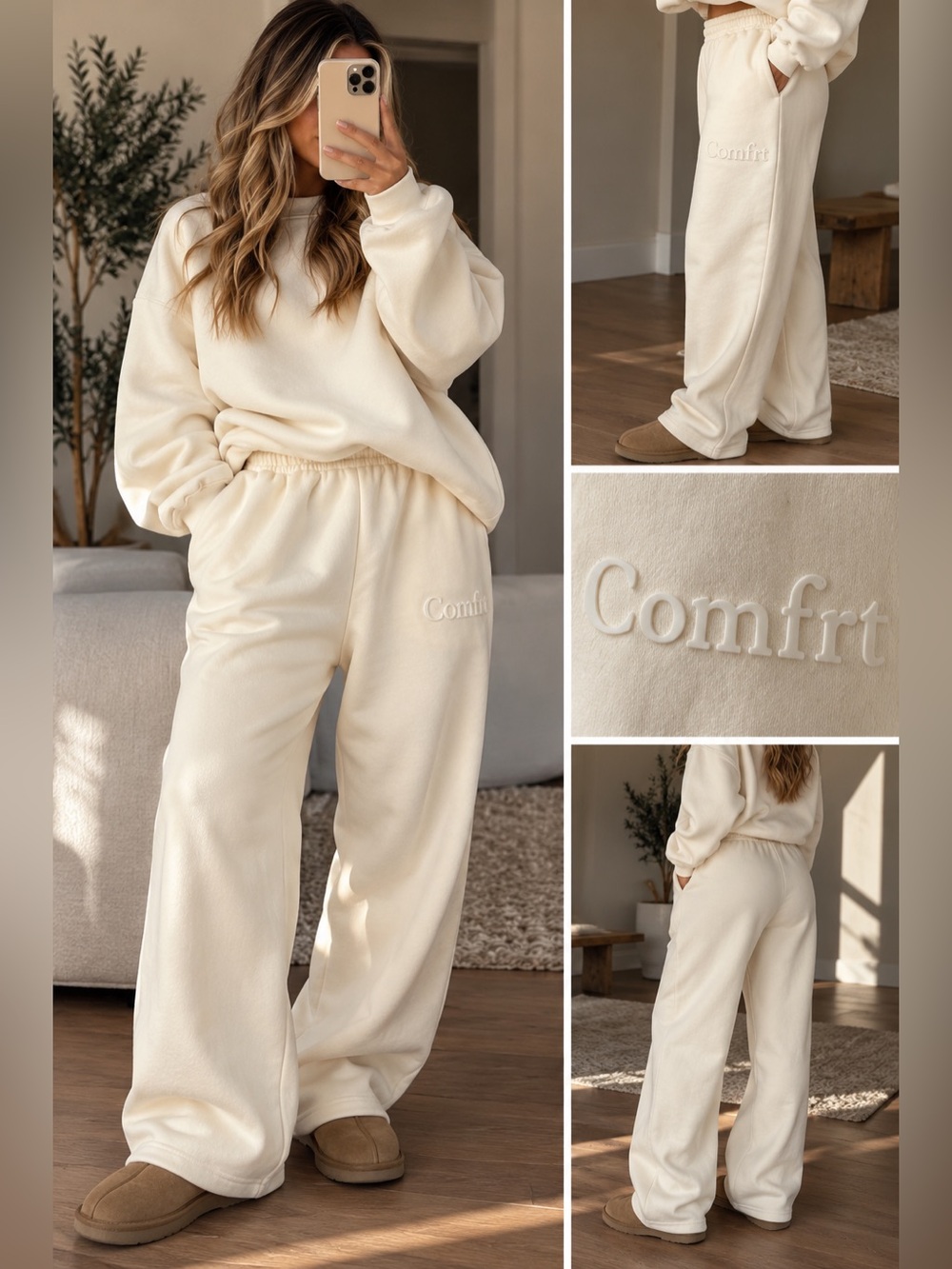Comfrt Cream Oversized Sweatpants Size XL Never Worn